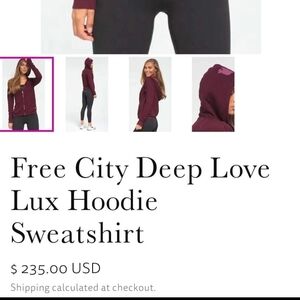 Freecity Deep Love Lux Hoodie Sweatshirt - Burgundy